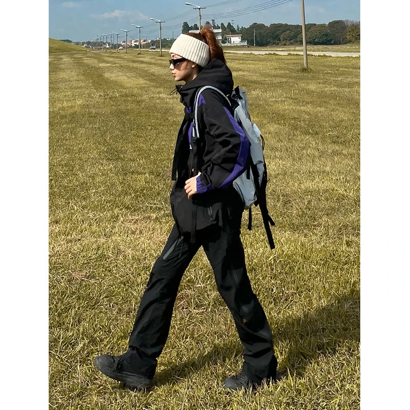 美式vibe风户外拉链机能风休闲长裤男生双拉链登山防水速干工装裤