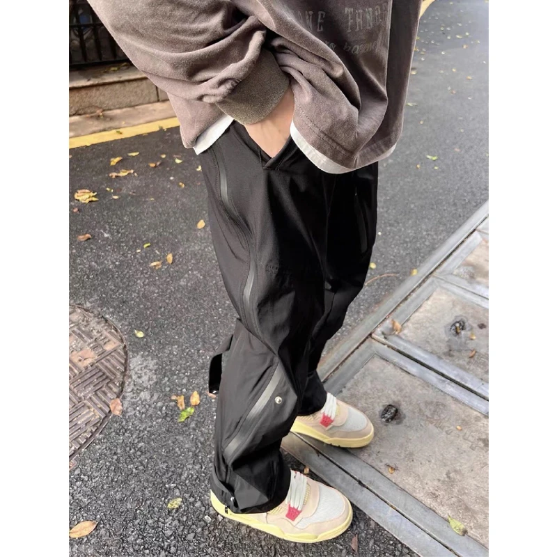 美式机能风裤子高街潮牌黑武士冲锋裤男款防水防风户外徒步登山裤