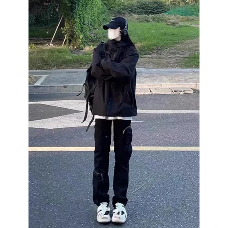 美式桑延同款休闲上衣外套男款秋季潮牌防风登山vintage情侣夹克