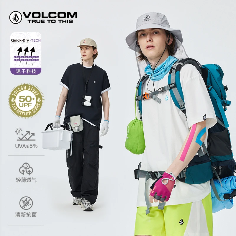 VOLCOM钻石夏季新款运动防晒T恤户外百搭印花短袖AD322412