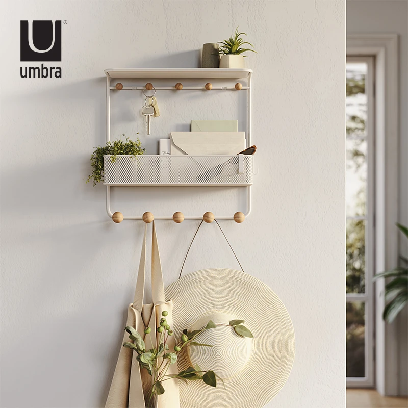 Umbra收纳置物架挂钩壁挂挂架挂钩墙上玄关钥匙架衣服帽子挂衣架