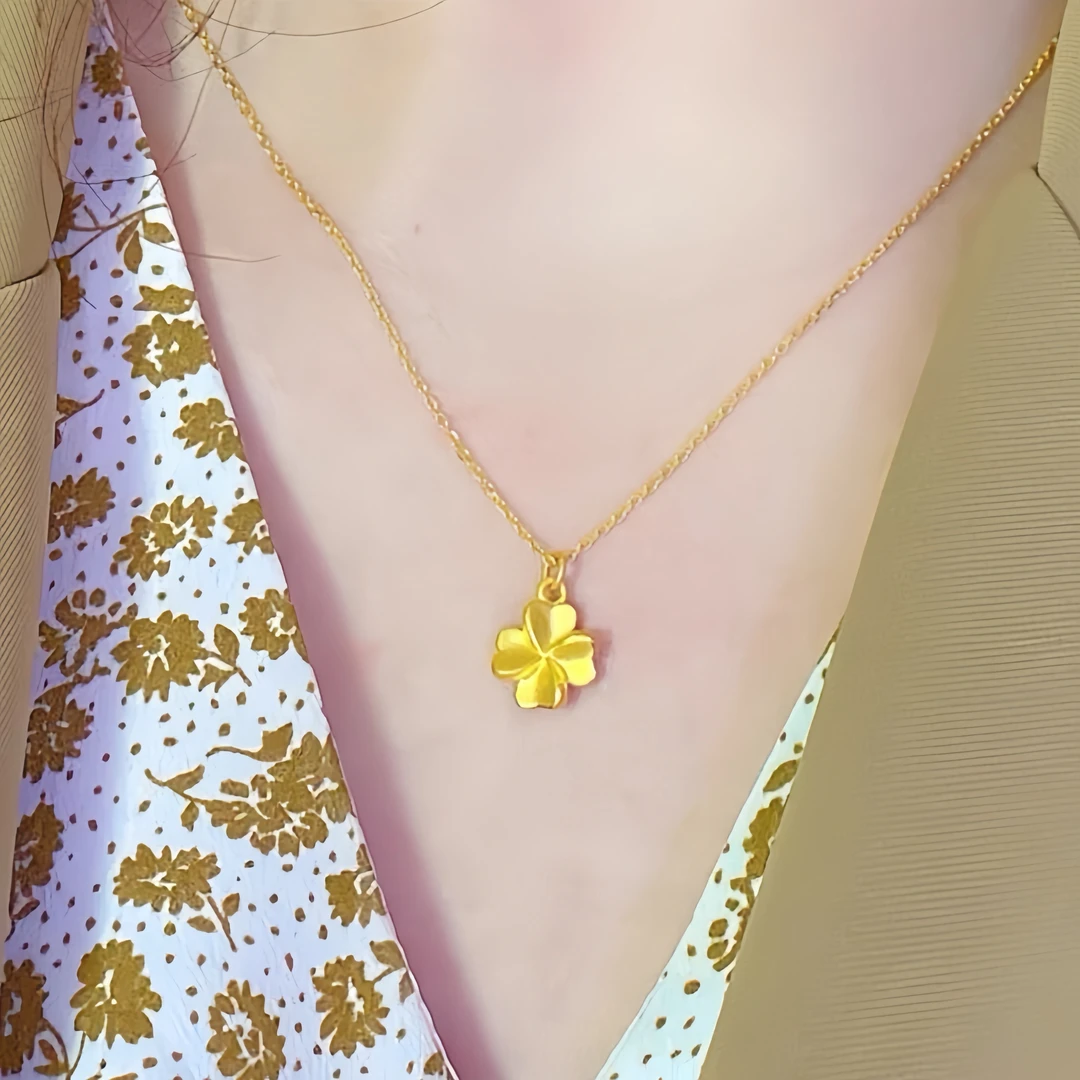 钛钢项链 不掉色幸运四叶草项链女轻奢气质金色时尚高级感锁骨链