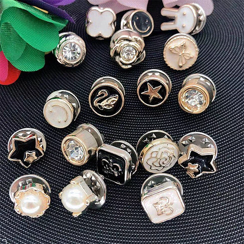 防走光小胸针扣女衬衫开衫领口装饰扣子隐形毛衣暗扣免缝珍珠钉扣