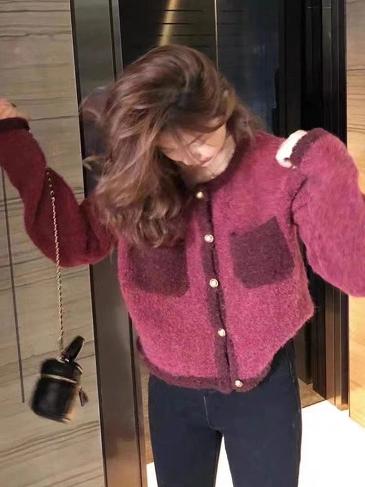 小香风针织开衫女2025秋冬新款韩系甜美温柔百搭显瘦短款毛衣外套