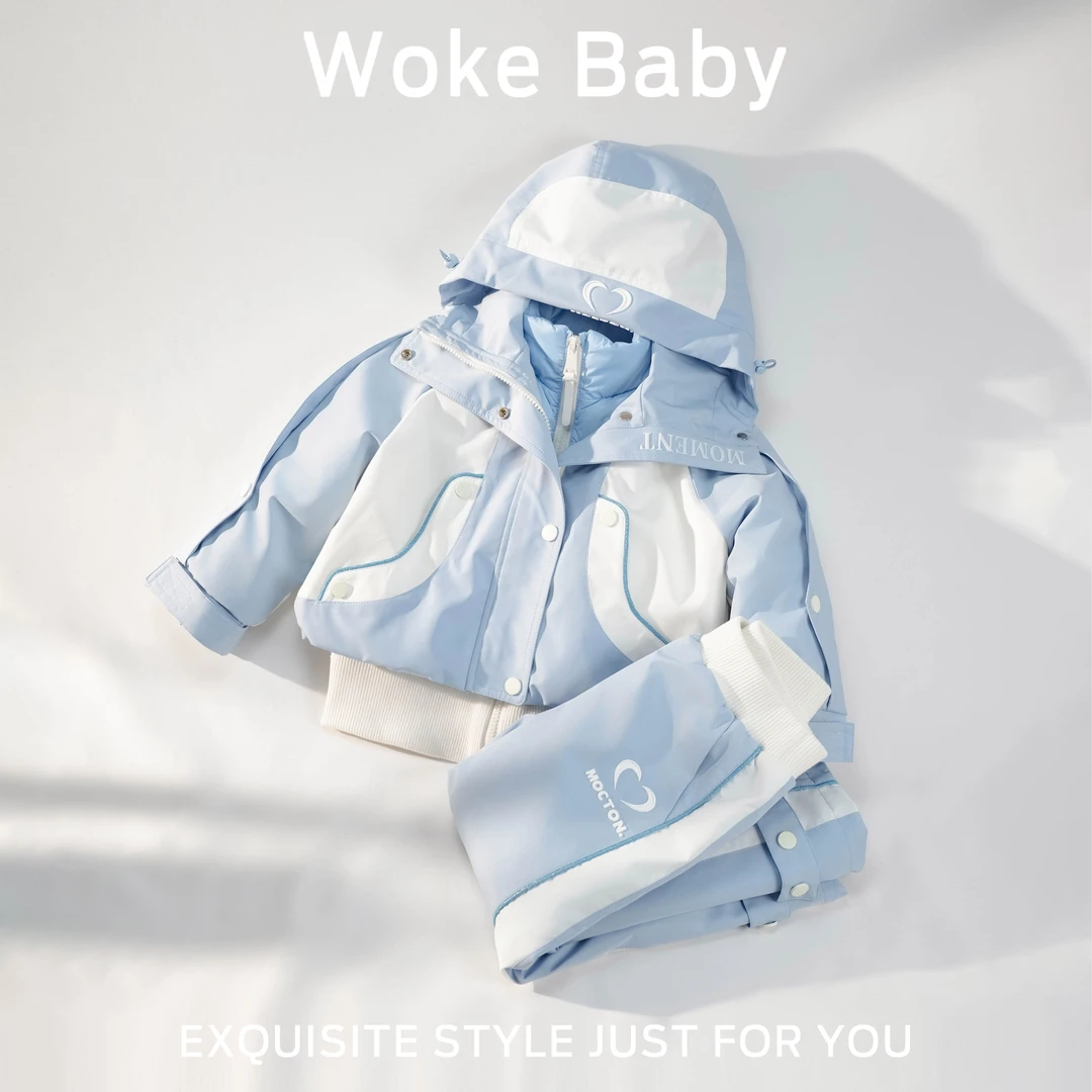 【冰雪冷萃】杜邦三防免洗羽绒服女童冬季90白鸭绒儿童裤子V10015