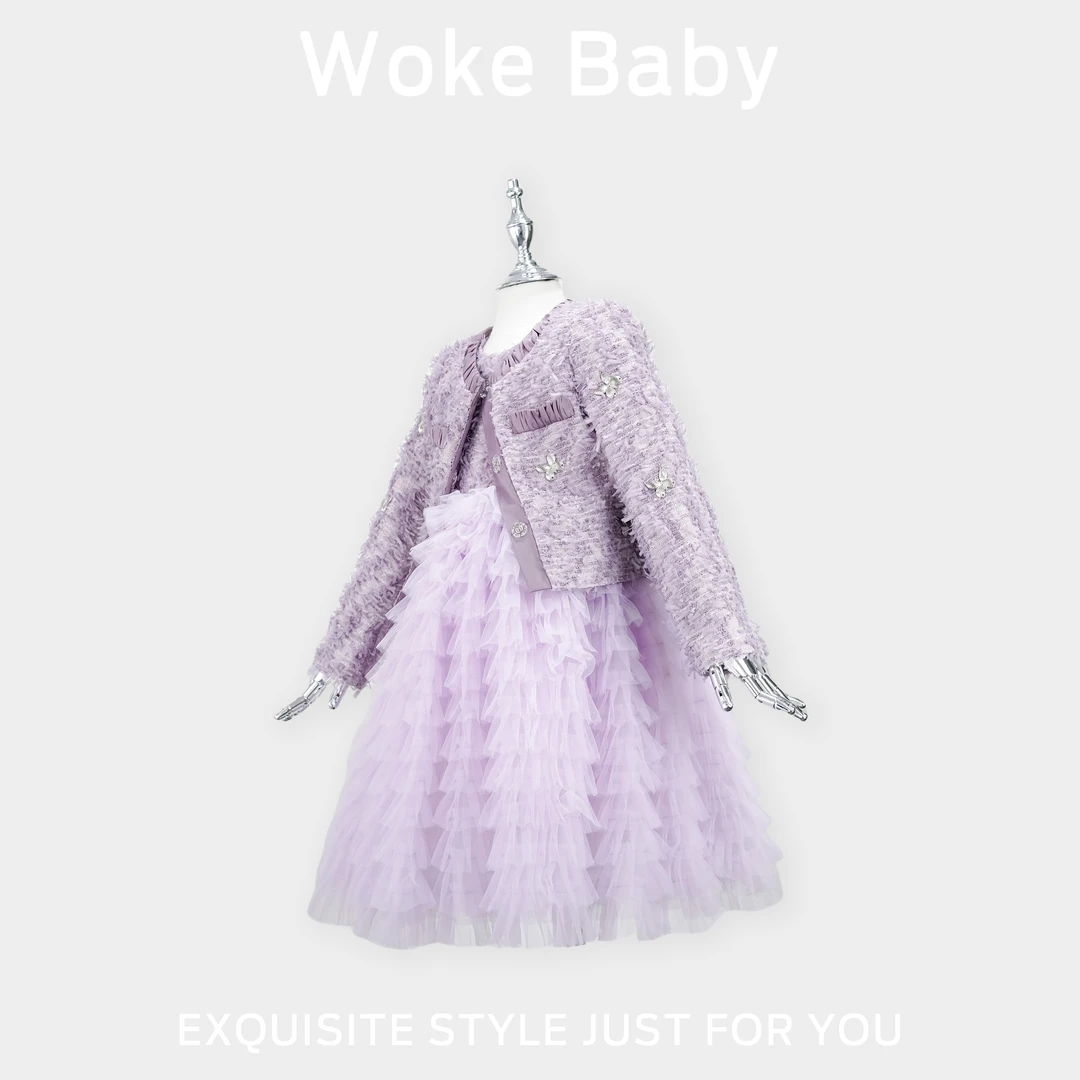 【紫罗兰】2024女童秋冬季新款上衣儿童汉服紫色V9576