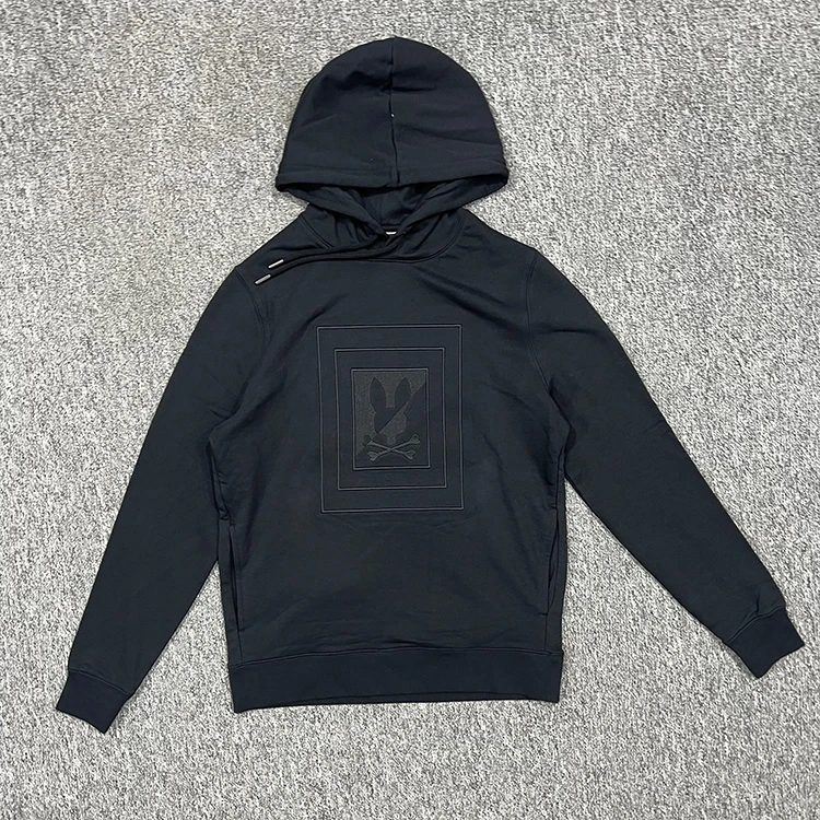 春秋连帽兔男卫衣长袖运动休闲套头经典刺绣精梳面料