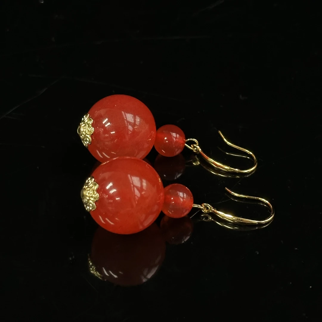 精品收藏品P 毕业级稀缺满油润红色料 DIY珠