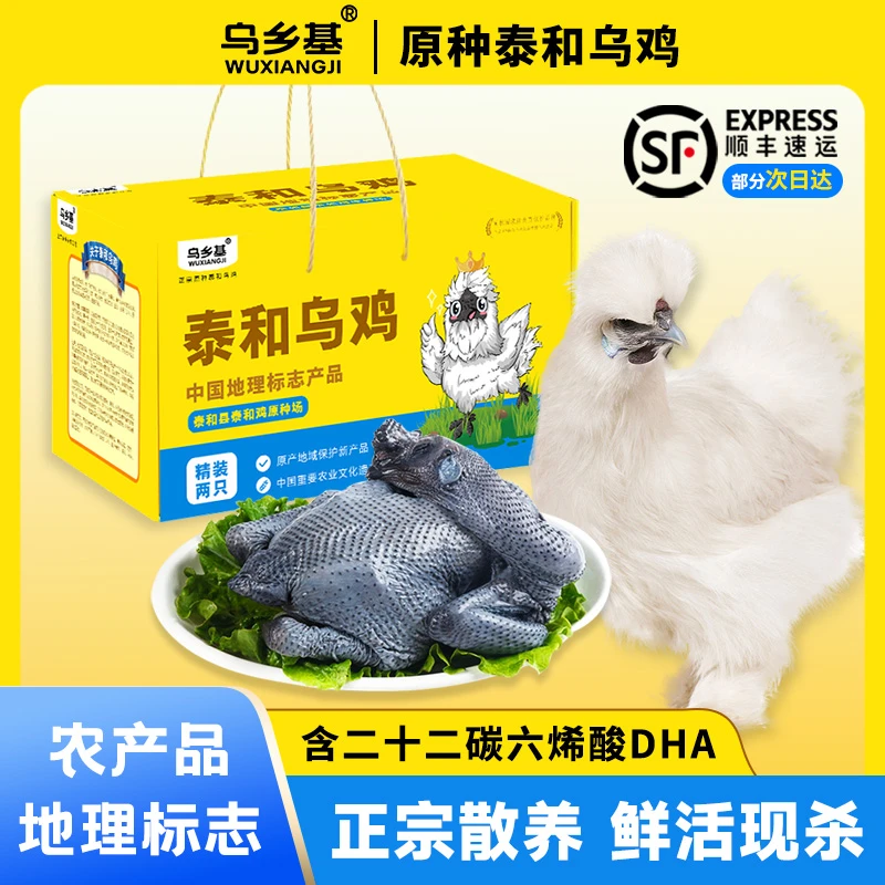 乌乡基正宗原种泰和乌鸡营养土鸡现杀成年公鸡林下散养200天680g
