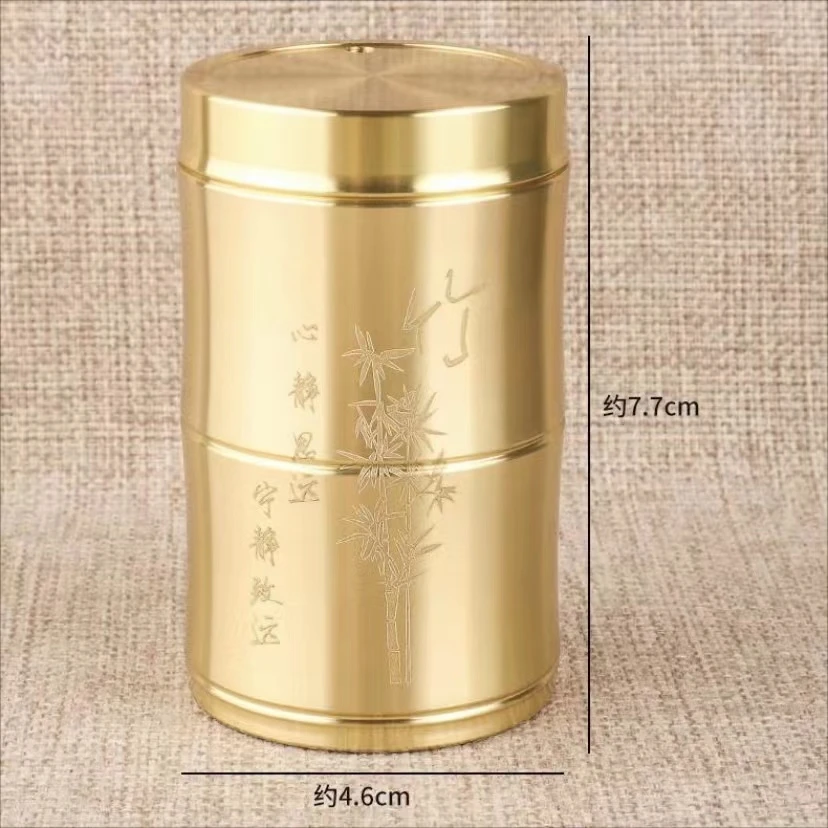 黄铜  微瑕《竹节牙签筒》 创意家居饰品摆件