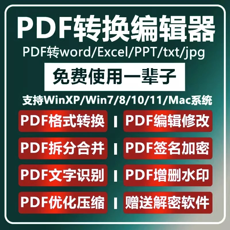 pdf转换word文档编辑器pptexcel转换器改字合并软件支持win+mac