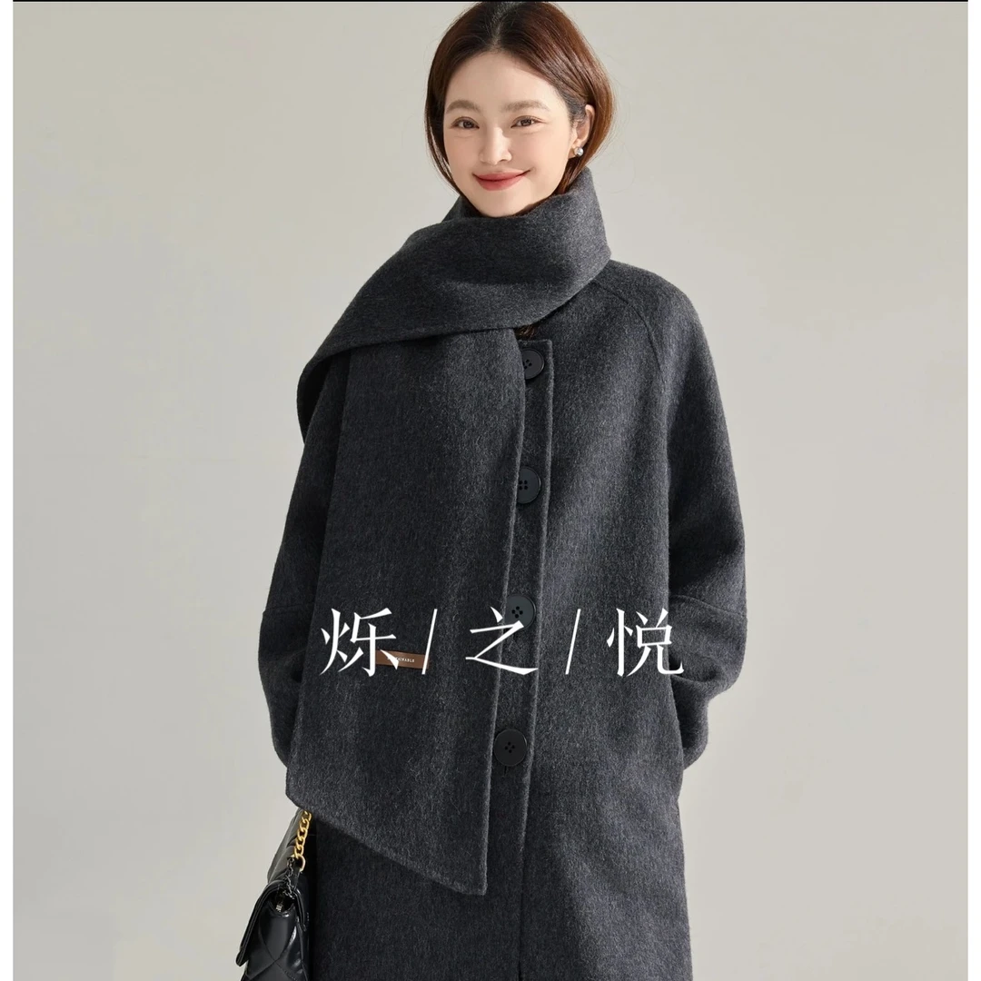 袖套款双面骆驼绒大衣HM-27820-1
