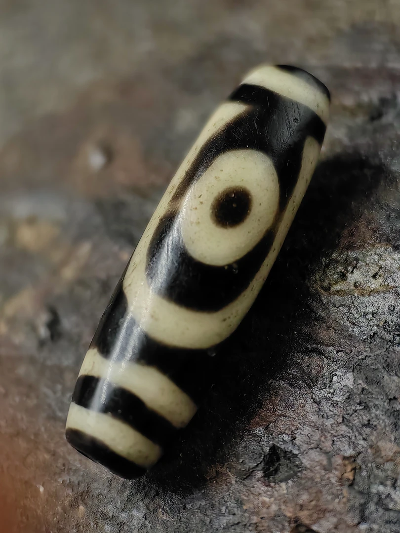 非金属吊坠 百年料器两眼珠