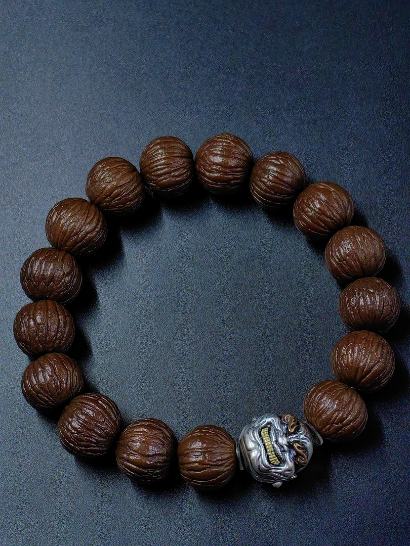 非金属珐琅吊坠 猴头凤羽手串（盘玩五年）