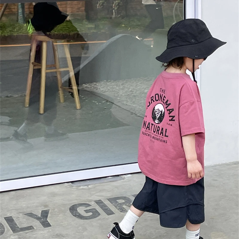 童装男童中大童圆领时尚休闲百搭短袖T恤2024夏季新款潮流男孩ins