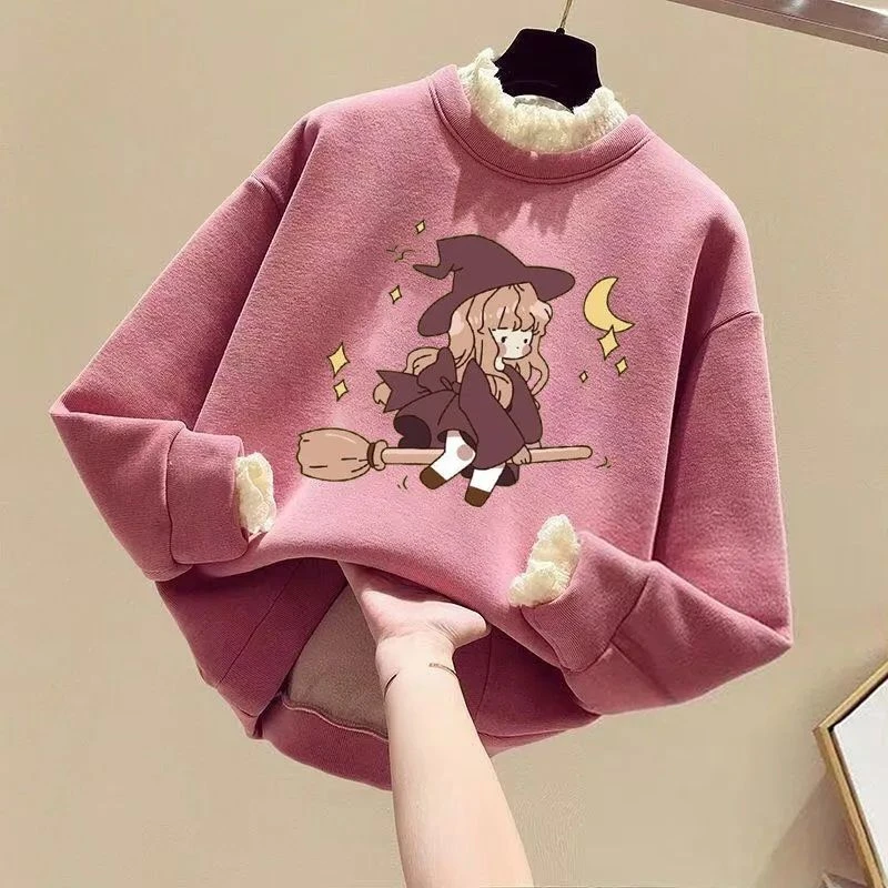 女童卫衣秋装2023新款小女孩假两件春秋宽版中长款儿童长袖上衣潮