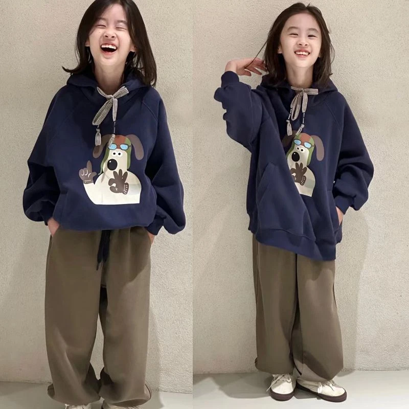 女童秋装套装2023新款洋气时髦女大童童装儿童卫衣春秋运动服