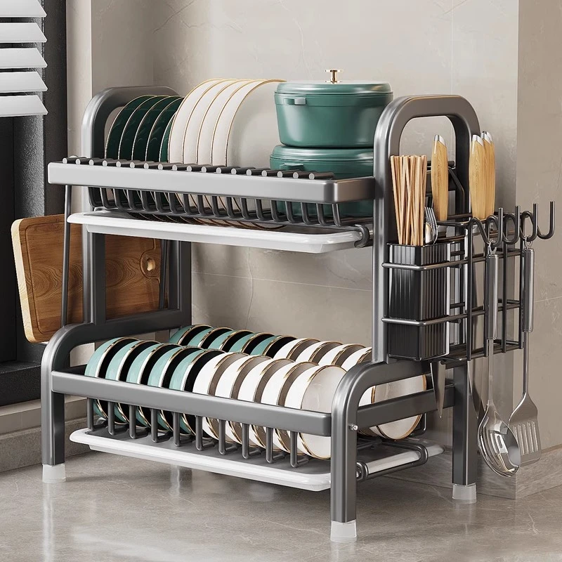 不锈钢厨房水槽置物架多功能碗碟收纳架台面洗碗槽放置架沥水架子
