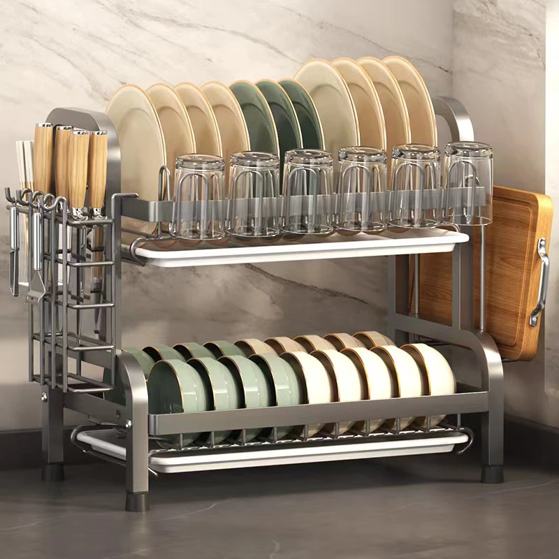 碗碟收纳架家用厨房置物架碗筷收纳盒碗柜多功能放碗架碗盘沥水架