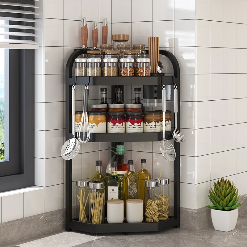 厨房三角置物架转角调料架多功能台面三角架调味用品多层收纳架子