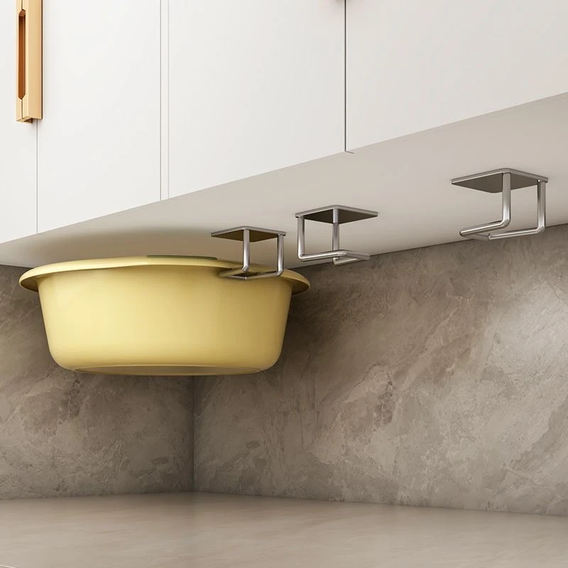 免打孔卫生间置物架浴室洗脸盆收纳架子柜下壁挂式放脸盆挂钩神器