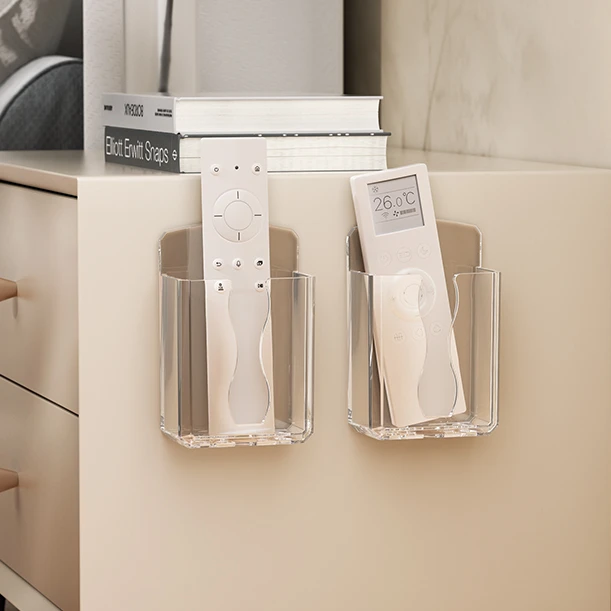 遥控器收纳盒墙壁挂架置物架床头放手机收納墙上亚克力壁挂收纳盒