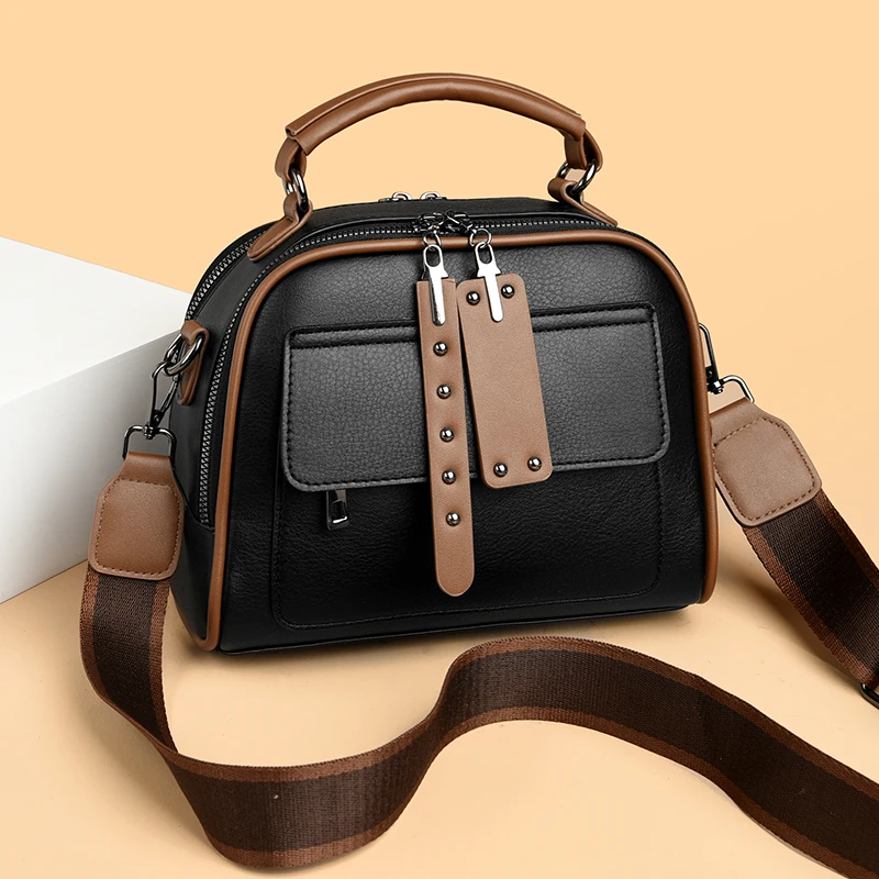 爆款新款女包包真皮单肩包软皮印花斜挎包外出妈妈包便携手提包女