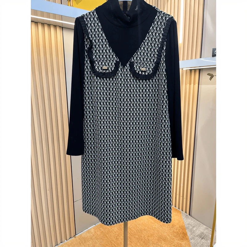 【QM125】秋季中长款减龄气质显瘦针织小香风女士连衣裙
