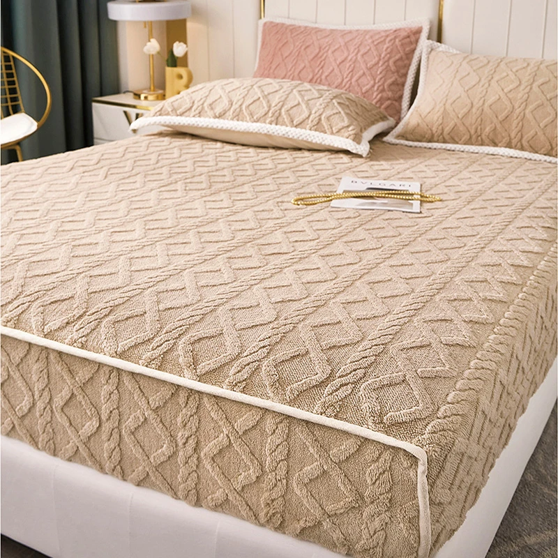 牛奶绒床笠床罩单件冬季加绒法兰珊瑚绒全包防尘席梦思床垫保护套