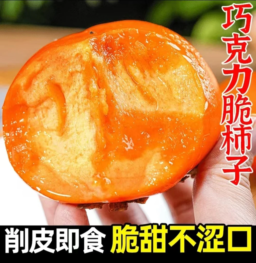 【现摘现发】阳丰脆柿巧克力柿子应季新鲜甜脆自然成熟不涩削皮即食