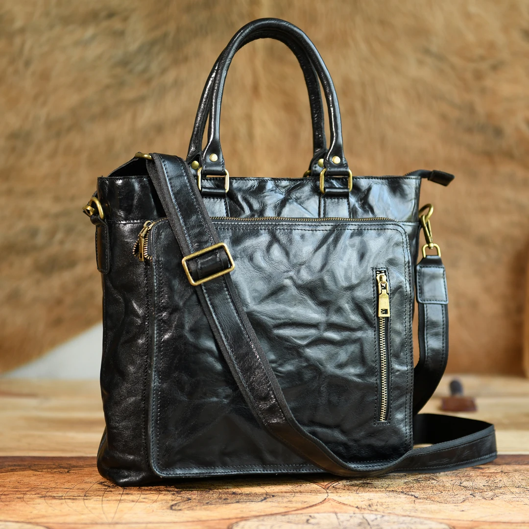 男士头层牛皮手提包真皮OL商务休闲质感公文包上班通勤外出专用包