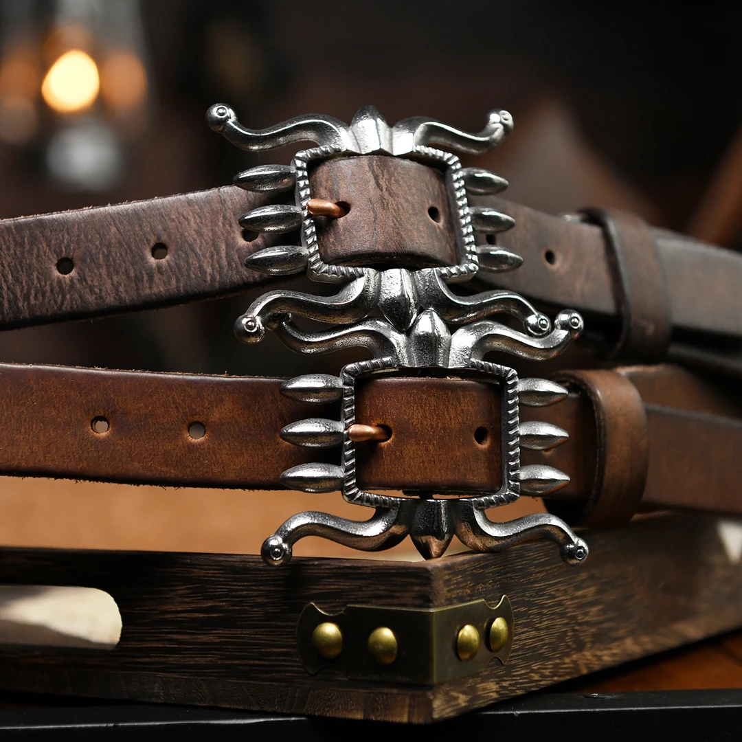 手工美式复古真皮腰带男士耐用做旧工装牛仔裤头层牛皮皮带潮酷范