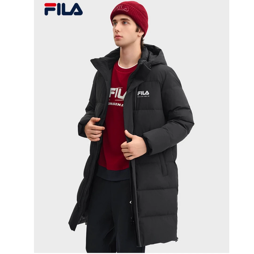 FILA 斐乐官方情侣长款羽绒服2024冬季新款休闲外套F11M449902F