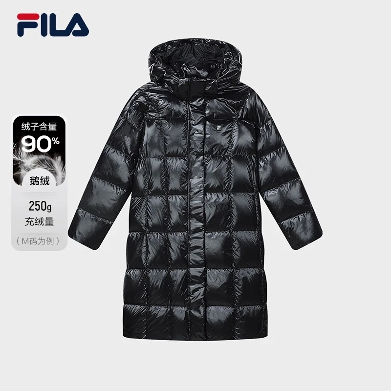 斐乐（FILA）Emerald女士长款羽绒服2023冬爆款宽松连帽F11W344924F
