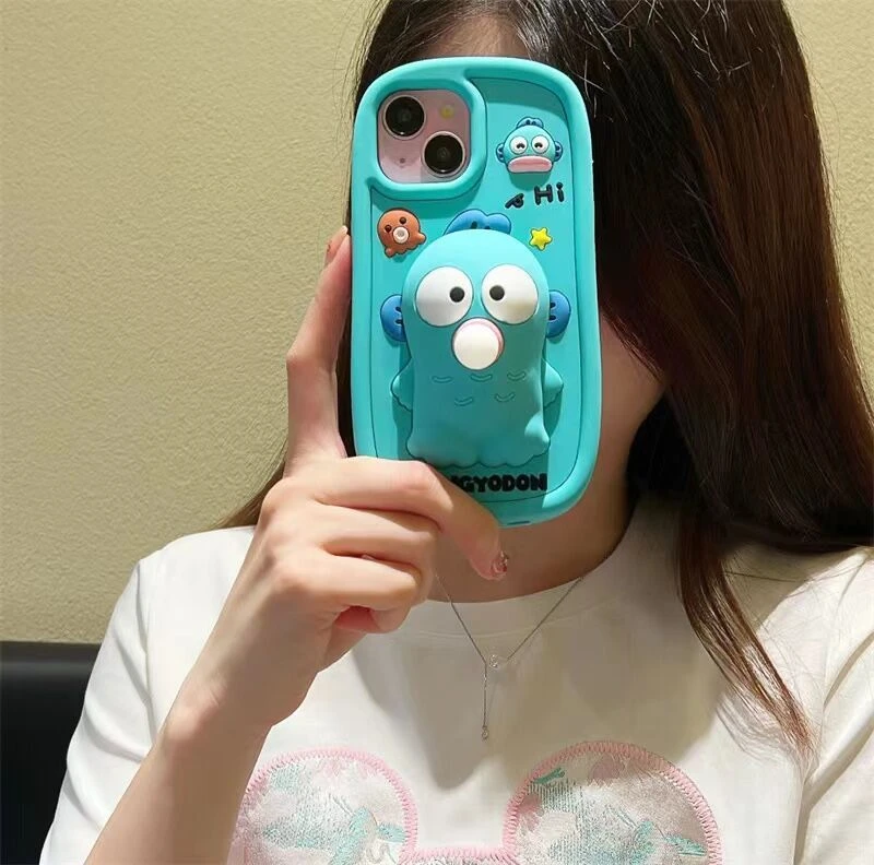 汗顿小丑鱼按压吹泡泡iPhone15苹果12适用13/14pro max手机壳防摔
