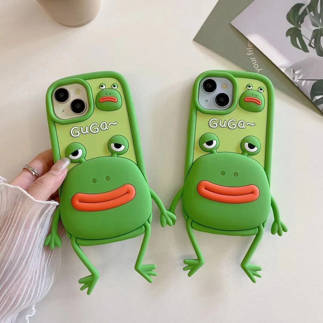 卡通可爱香肠嘴手脚青蛙iPhone15苹果12适用13/14pro max手机壳11