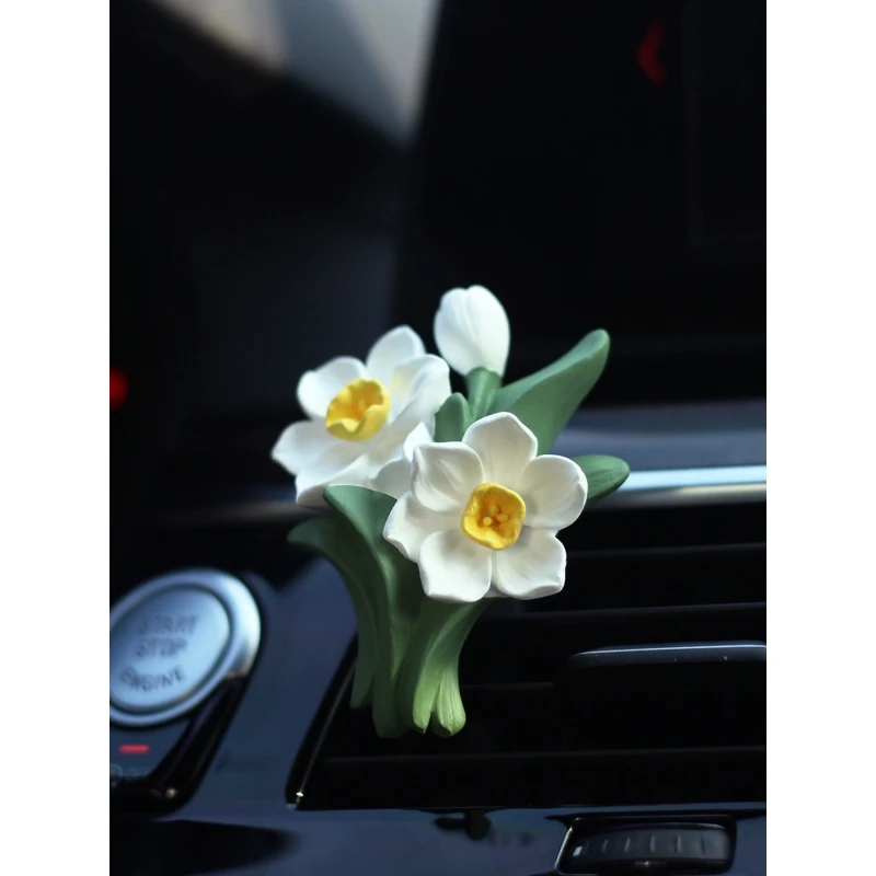 暮色十里水仙花车载出风口香薰汽车空调车用香水装饰花香车内饰礼