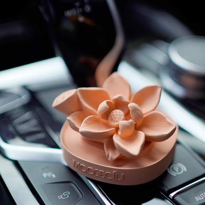 暮色十里莲花车载香薰荷花汽车风口香氛车内香水扩香夏季送礼包装