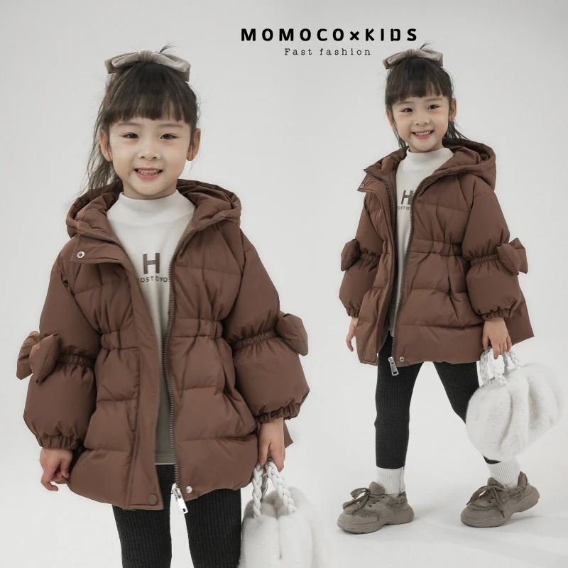 MOMOCO冬季女童蝴蝶结百搭羽绒服外套童装76830102203