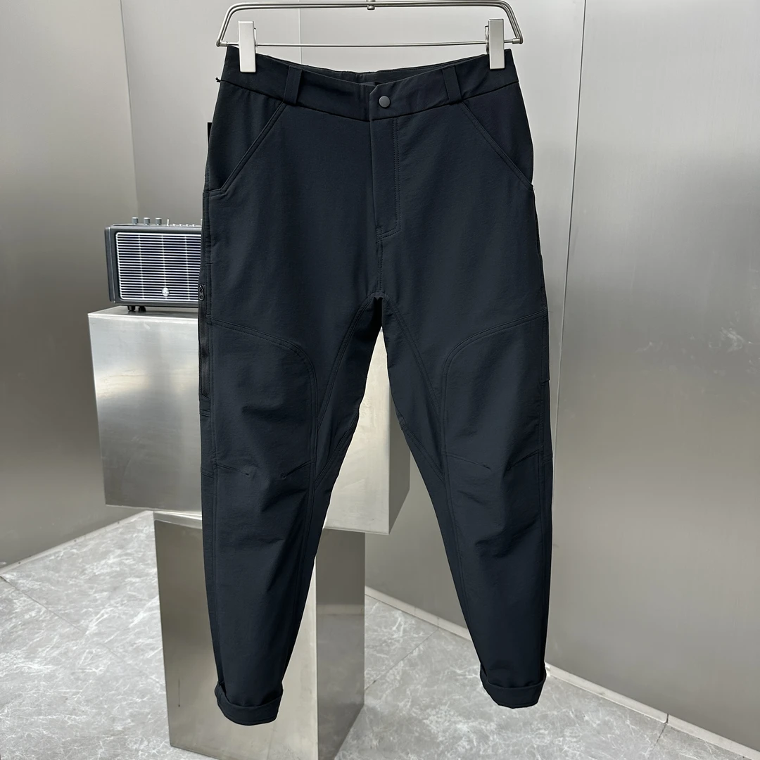 早秋季高品质纯黑色轻薄商务简约户外冲锋裤休闲裤男
