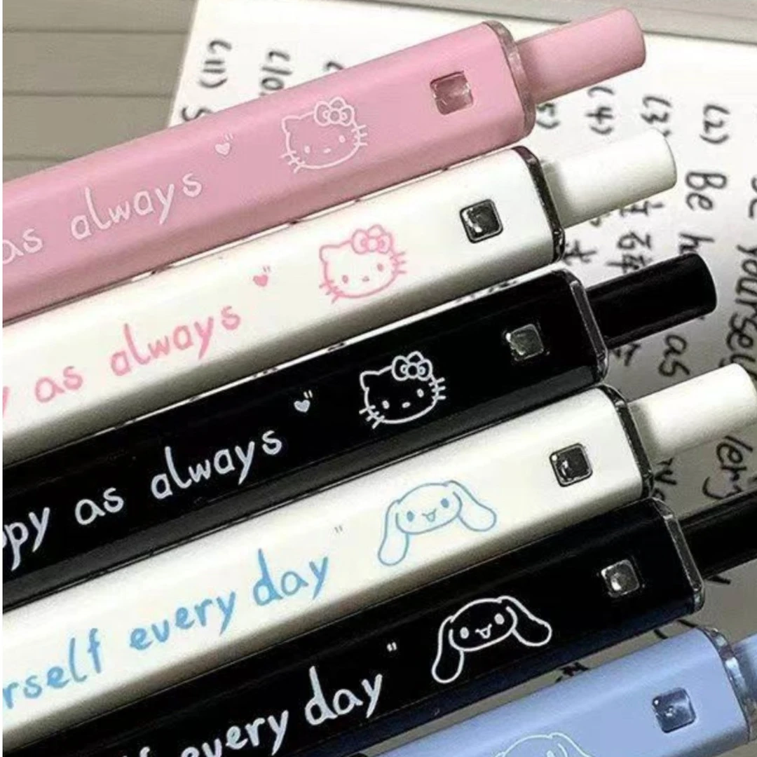 kitty猫方方笔高颜值按动中性笔学生书写考试可爱风刷题黑笔限定