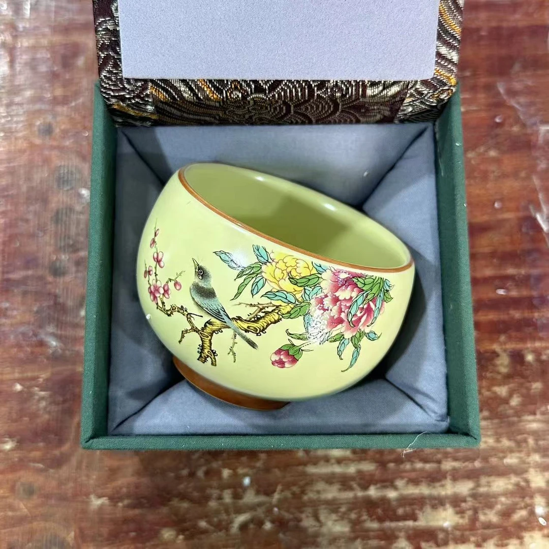 黄汝窑可养创意喜上眉梢主人茶杯高档禅定器型茶器（无礼盒）TJ022