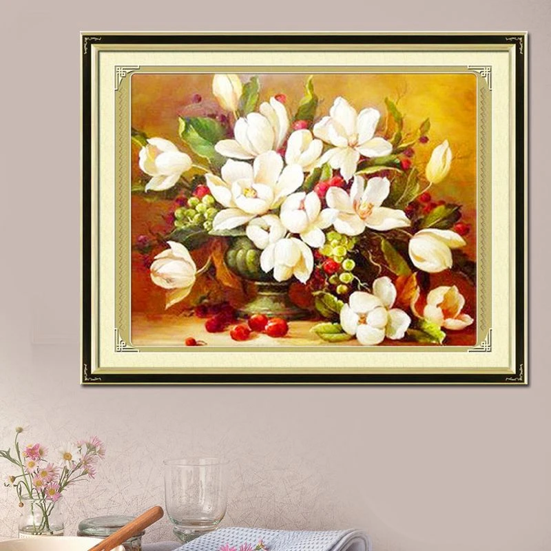 风景家用十字绣花卉系列清新自然风线绣新款满绣卧室小幅植物花卉