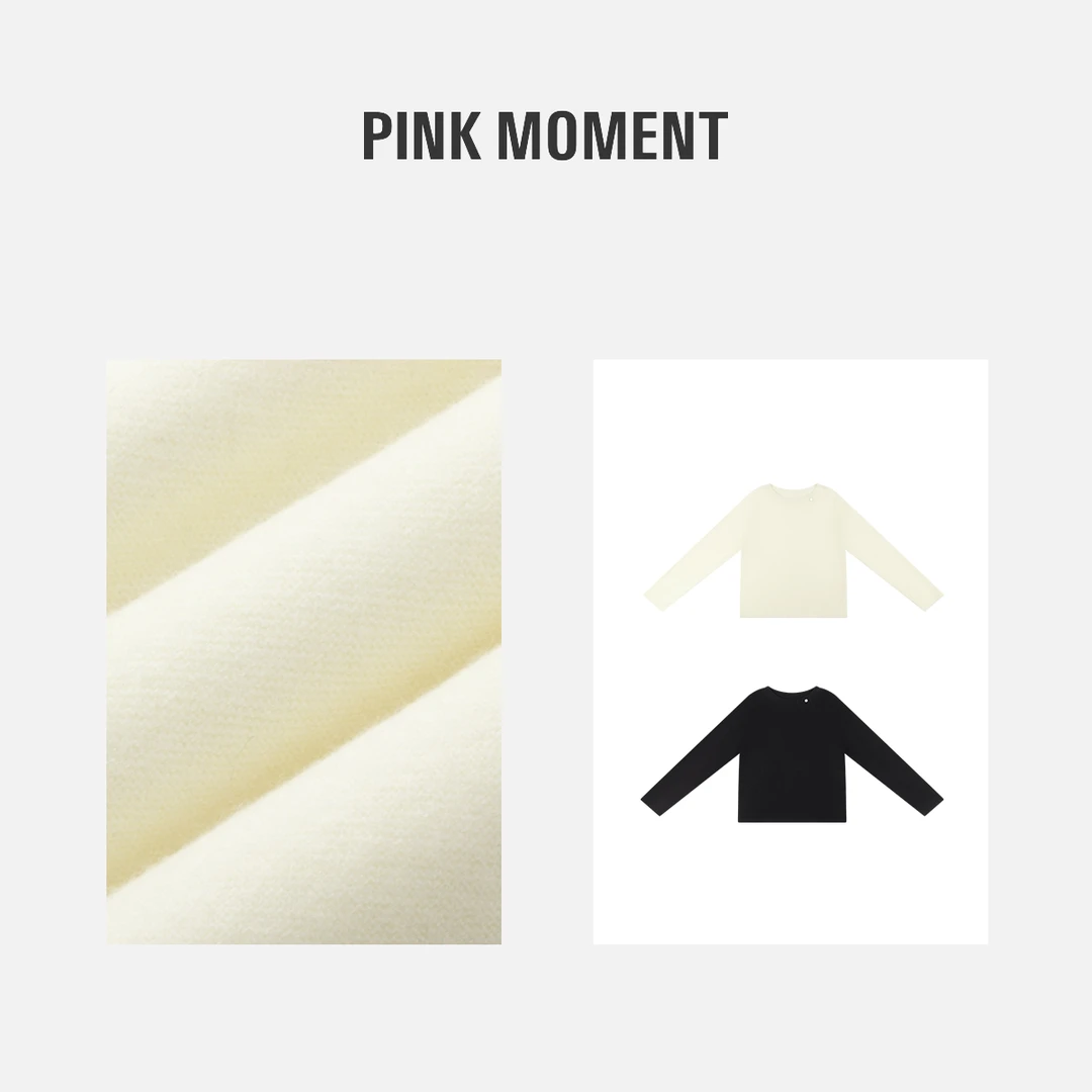 PM “黑白慕斯” 简约纯色圆领长袖上衣 NC1D0652