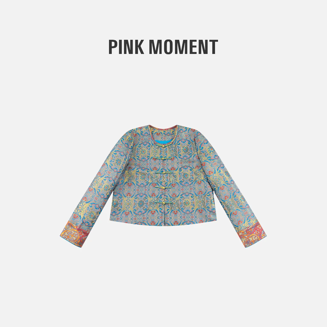 PM “蓝金雅韵” 蔓草钱小萍宋锦国风中式外套 NC1D0525