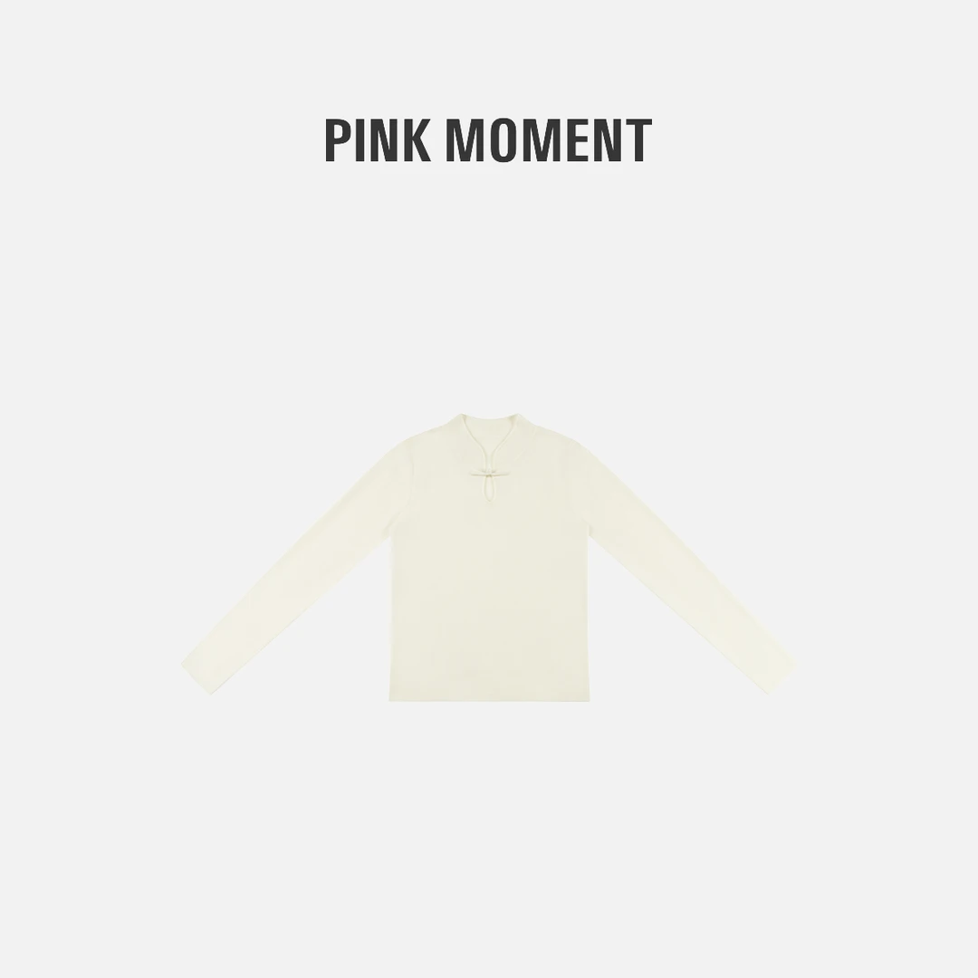 PM “白色恋人” 米白色/黑色盘扣领子长袖 NC1D0587