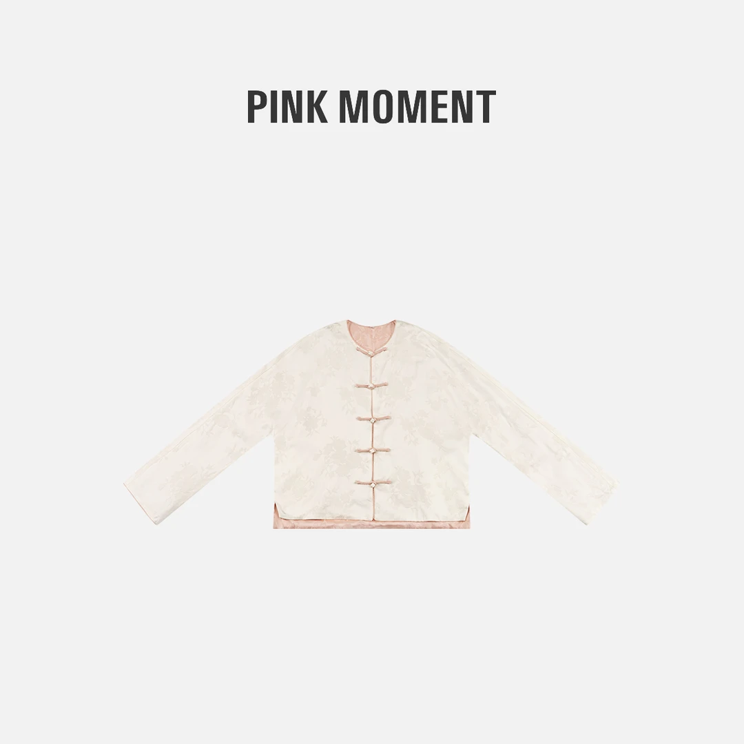 PM “白茶晚樱” 白粉双面穿国风中式外套（小个子款） NC1D0511