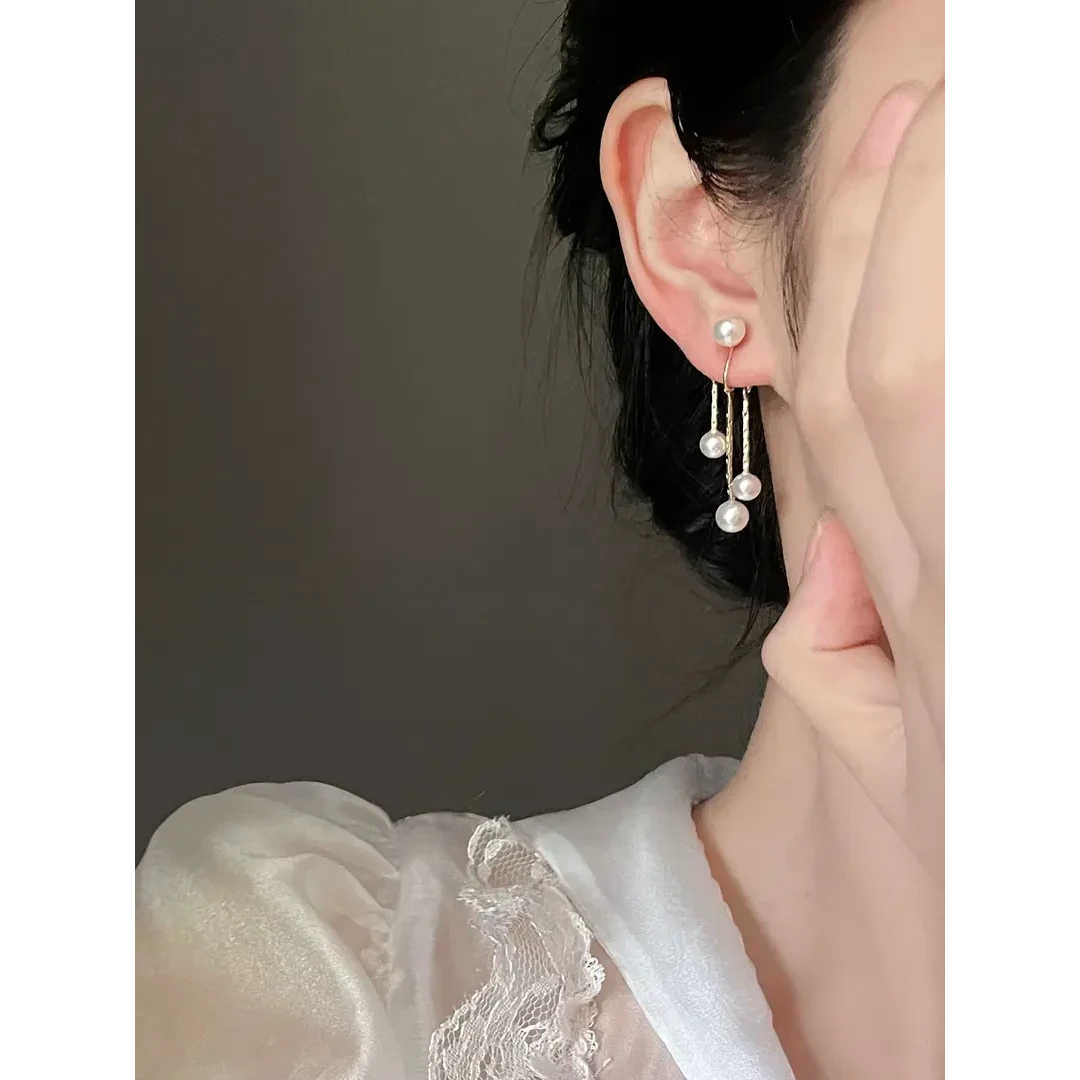 铜合金耳饰 「仙女落凡尘」无耳洞女锆石流苏汉服茶系蚊香盘耳夹