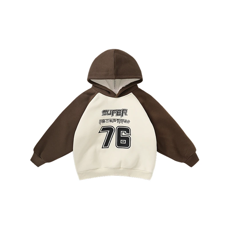 【清仓】X4059男童连帽加绒卫衣冬装秋冬新款婴儿童装上衣保暖