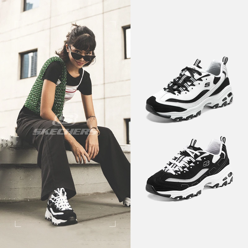 SKECHERS/斯凯奇【黑白豆豆】杨紫同款女鞋厚底运动时尚ins休闲鞋